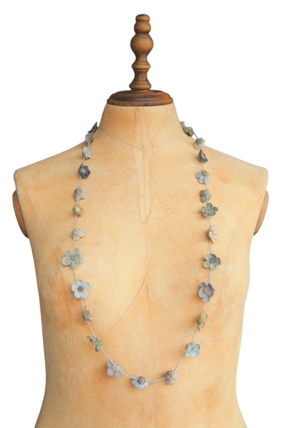 SOPHIE DIGARD LAGUNE FLOWERS CROCHET LINEN NECKLACE