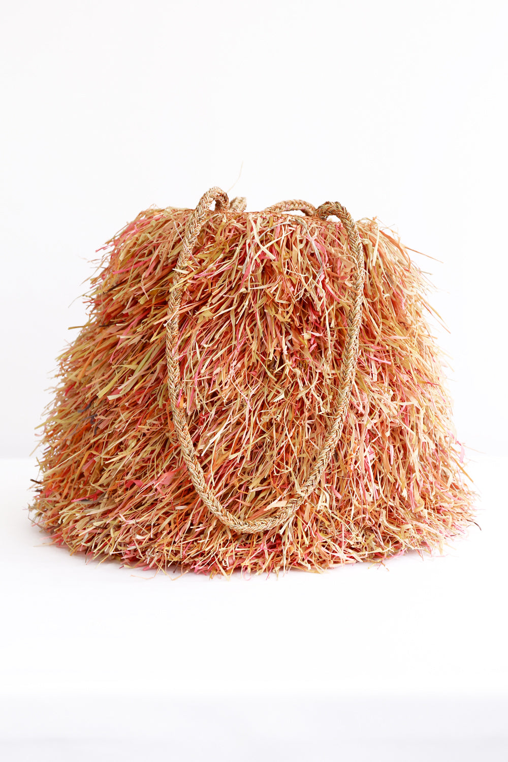 SOPHIE DIGARD SHAGGY FRINGE RAFFIA BAG MULTI XL
