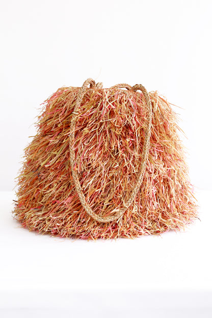 SOPHIE DIGARD SHAGGY FRINGE RAFFIA BAG MULTI XL