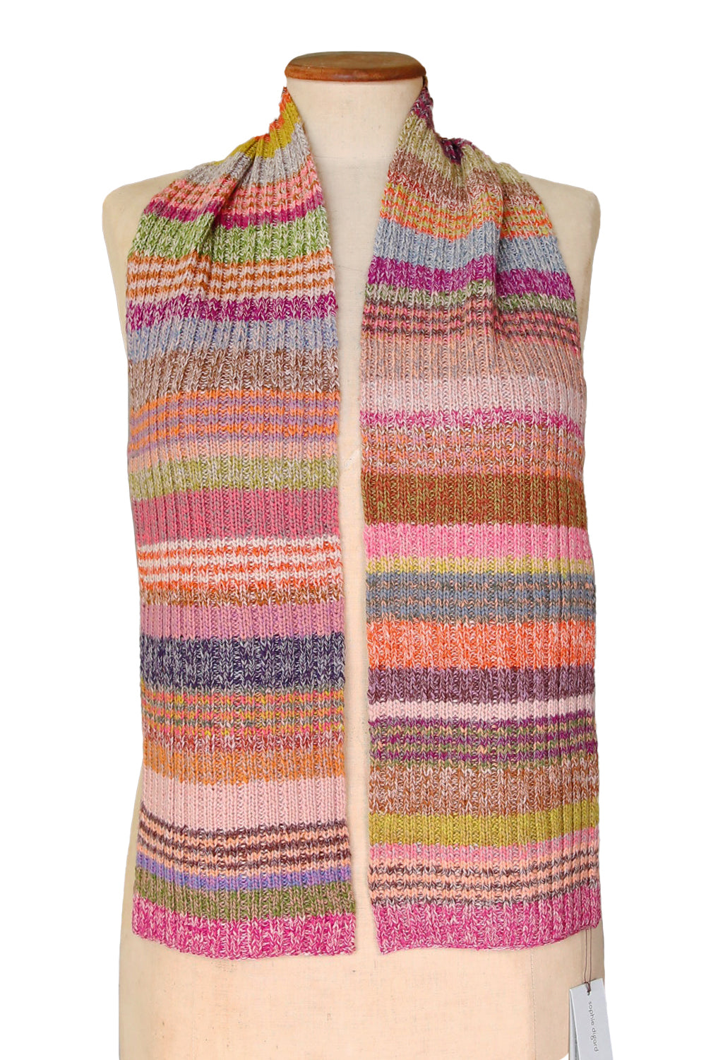 Sophie Digard Medium Crochet Scarf Multi Stripe