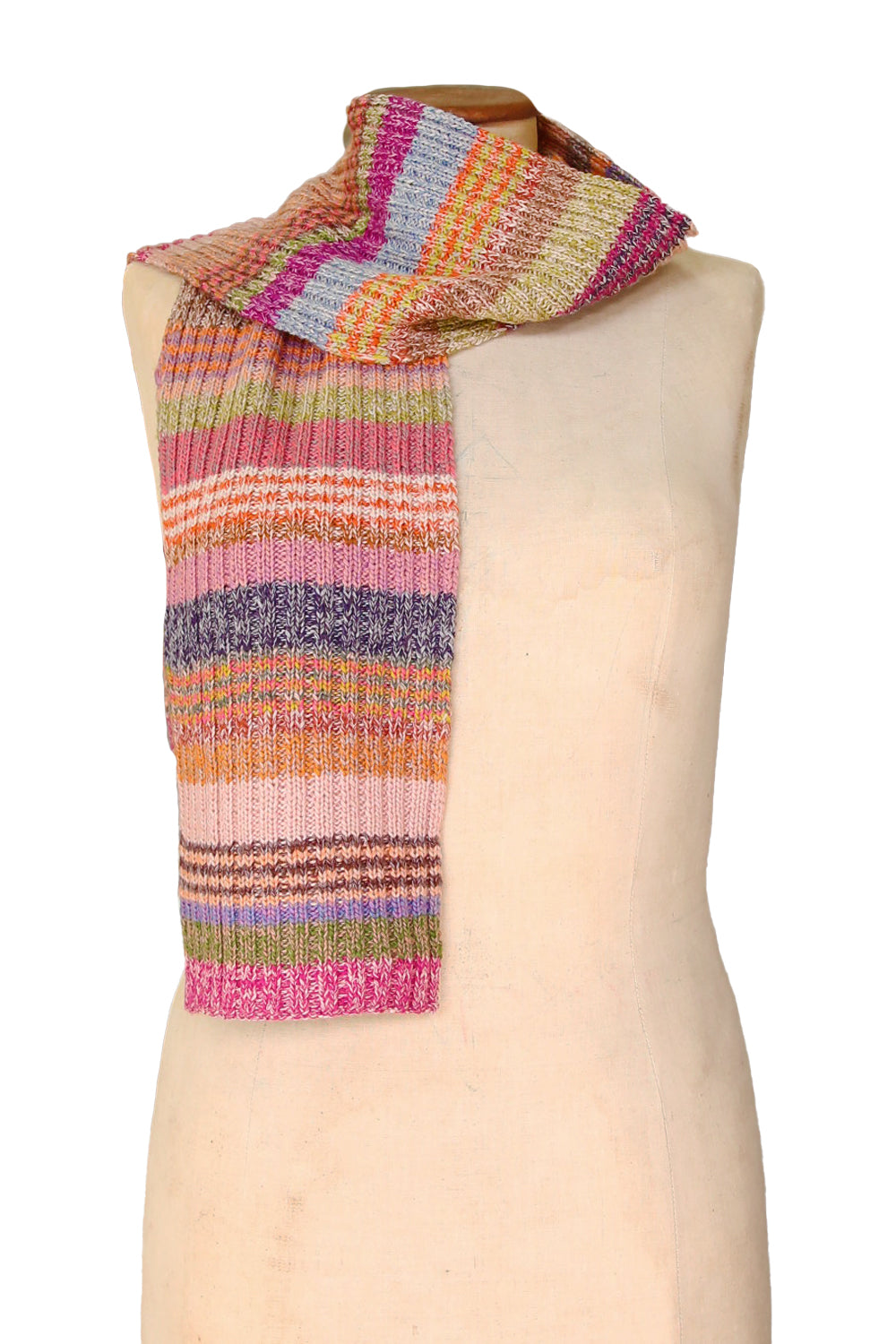 Sophie Digard Medium Crochet Scarf Multi Stripe