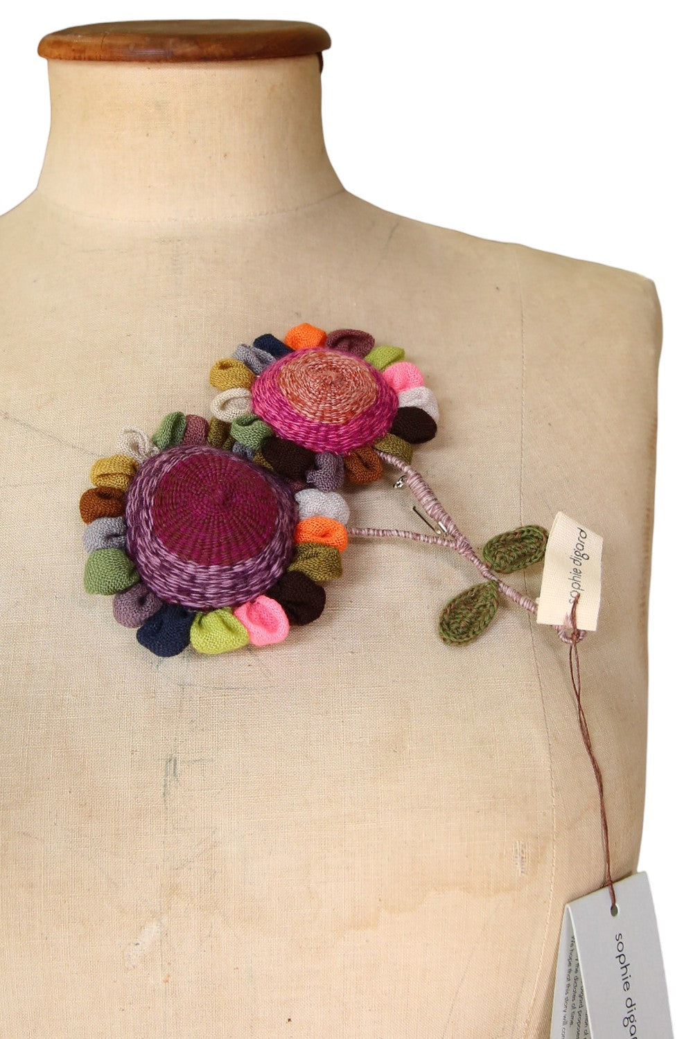 Sophie Digard Double Flower Brooch Multi
