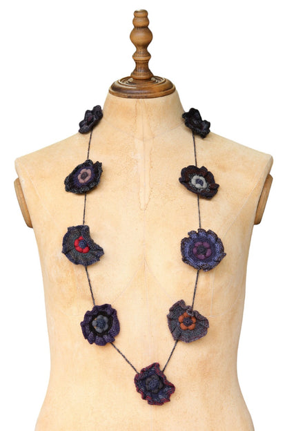 Sophie Digard Charcoal Flowers Necklace