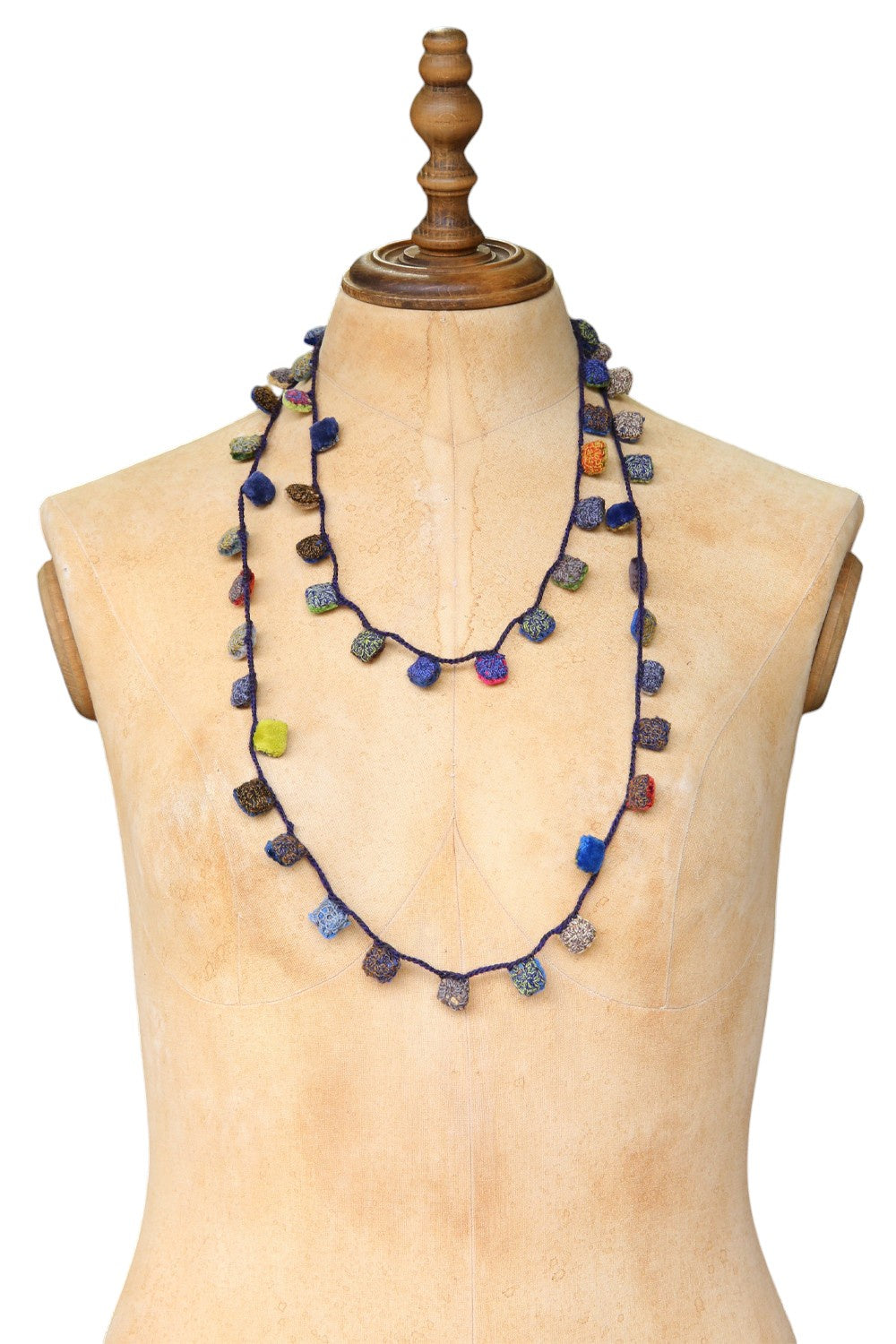 Sophie Digard Velvet Squares Necklace Multi