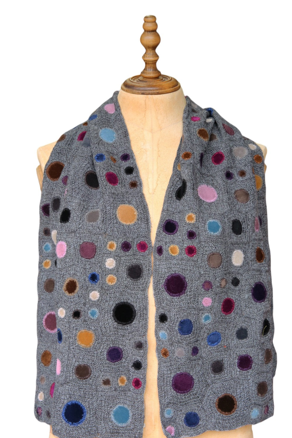 Sophie Digard Grey Spot Scarf Multi