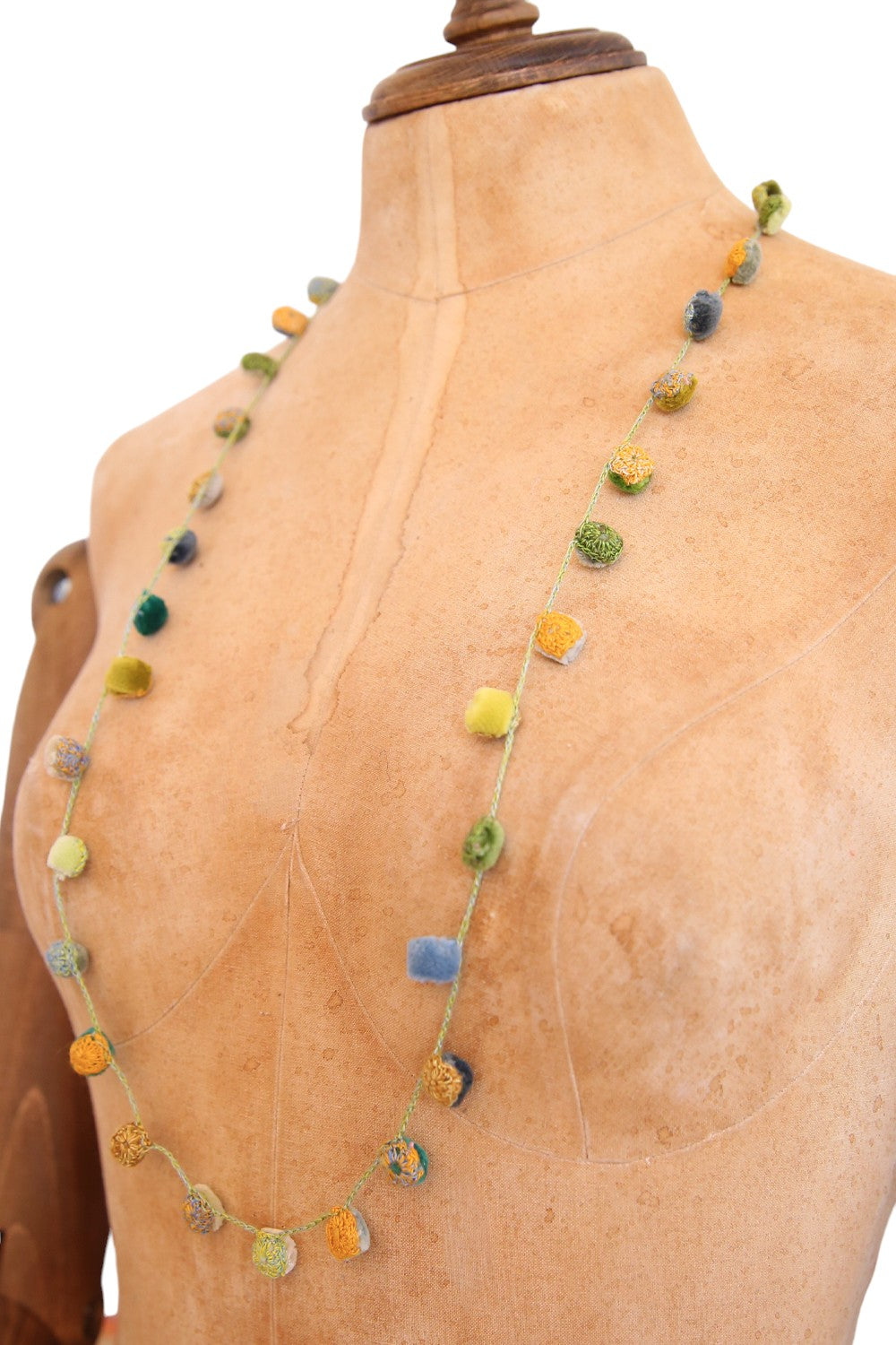 SOPHIE DIGARD NATURE BIJOU CROCHET LINEN NECKLACE