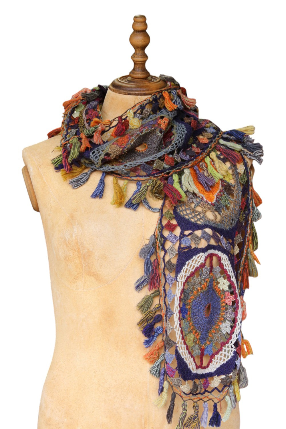 Sophie Digard Tassel Scarf Multi Ink