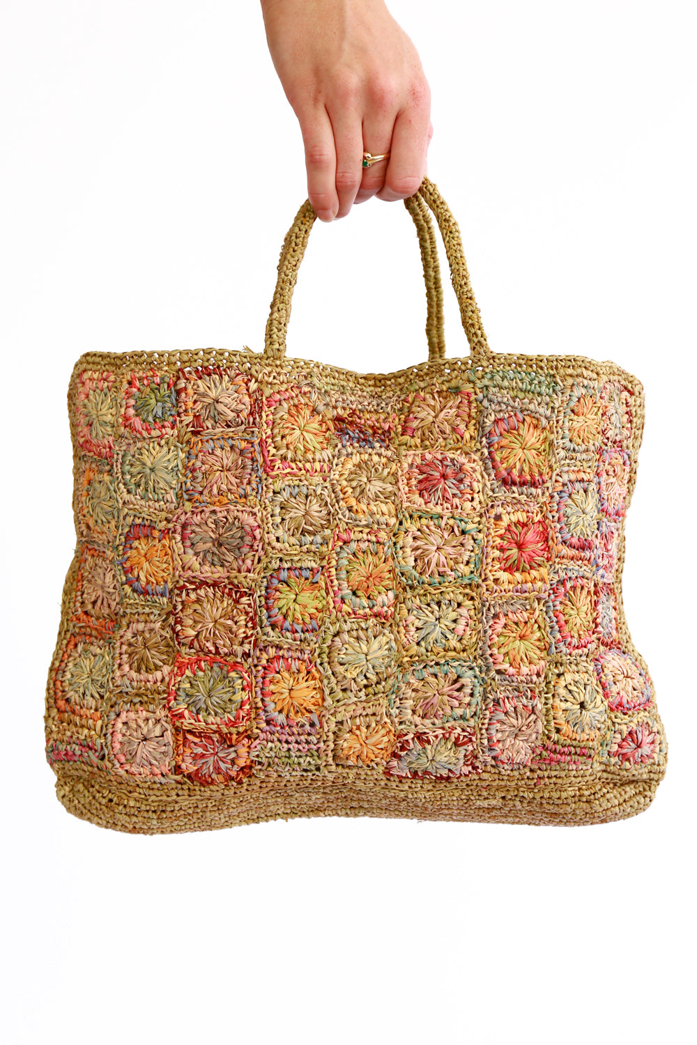 SOPHIE DIGARD ASPARAGUS PAINT RAFFIA BAG
