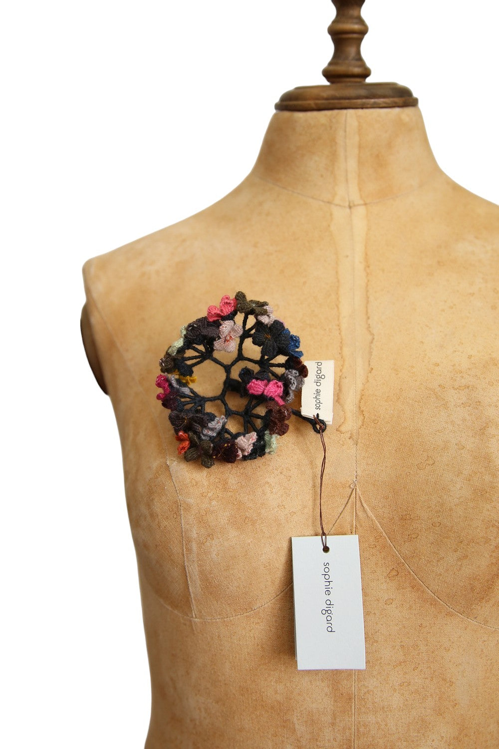 SOPHIE DIGARD NOIR FLORAL BROOCH MULTI