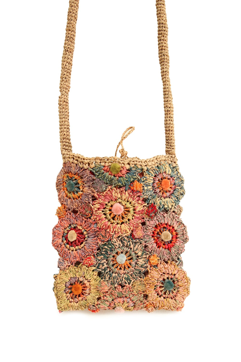 Sophie Digard Flax Floral Raffia Crossbody Bag