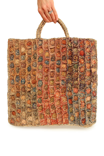 Sophie Digard Blue Paint Raffia Bag