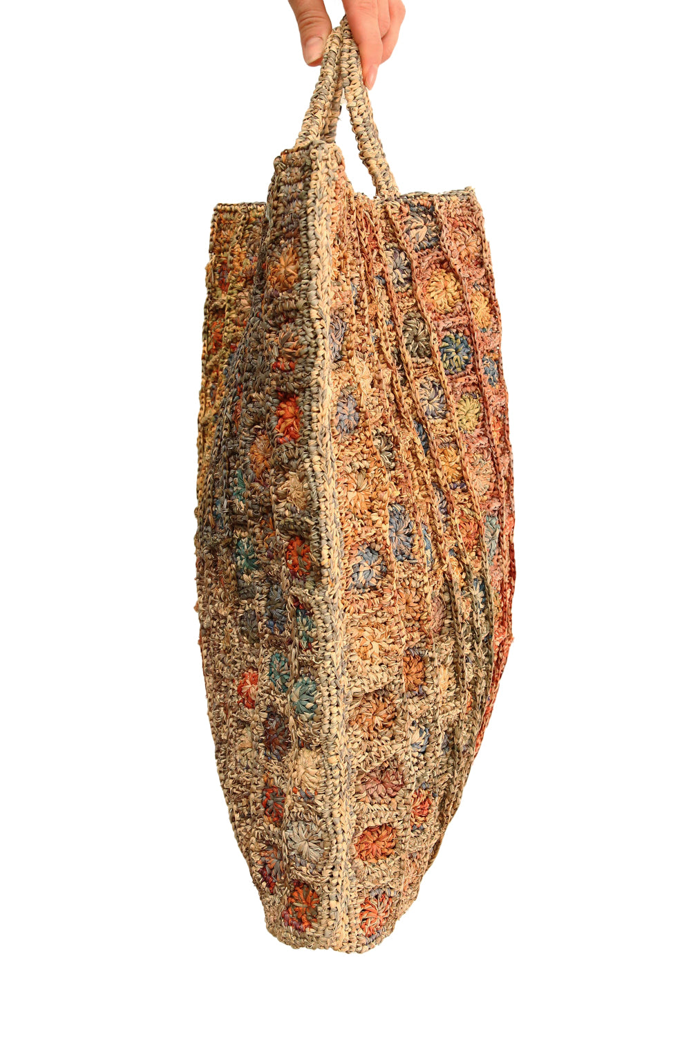 Sophie Digard Blue Paint Raffia Bag
