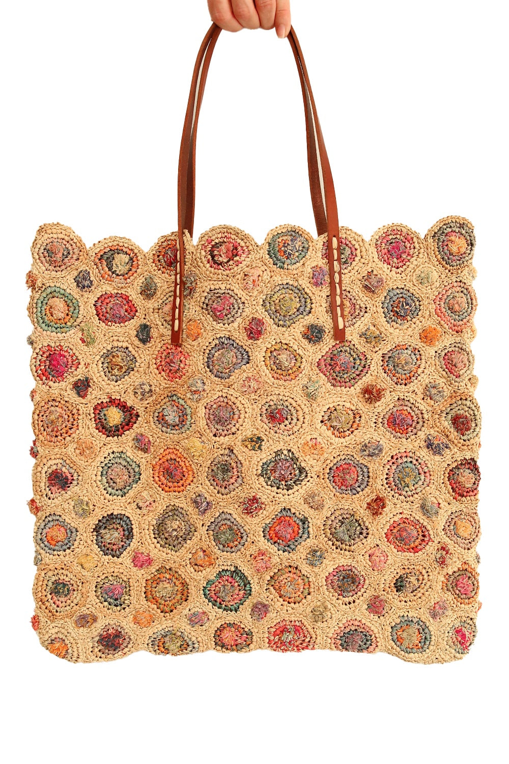 Sophie Digard Raffia Pom Pom Handbag
