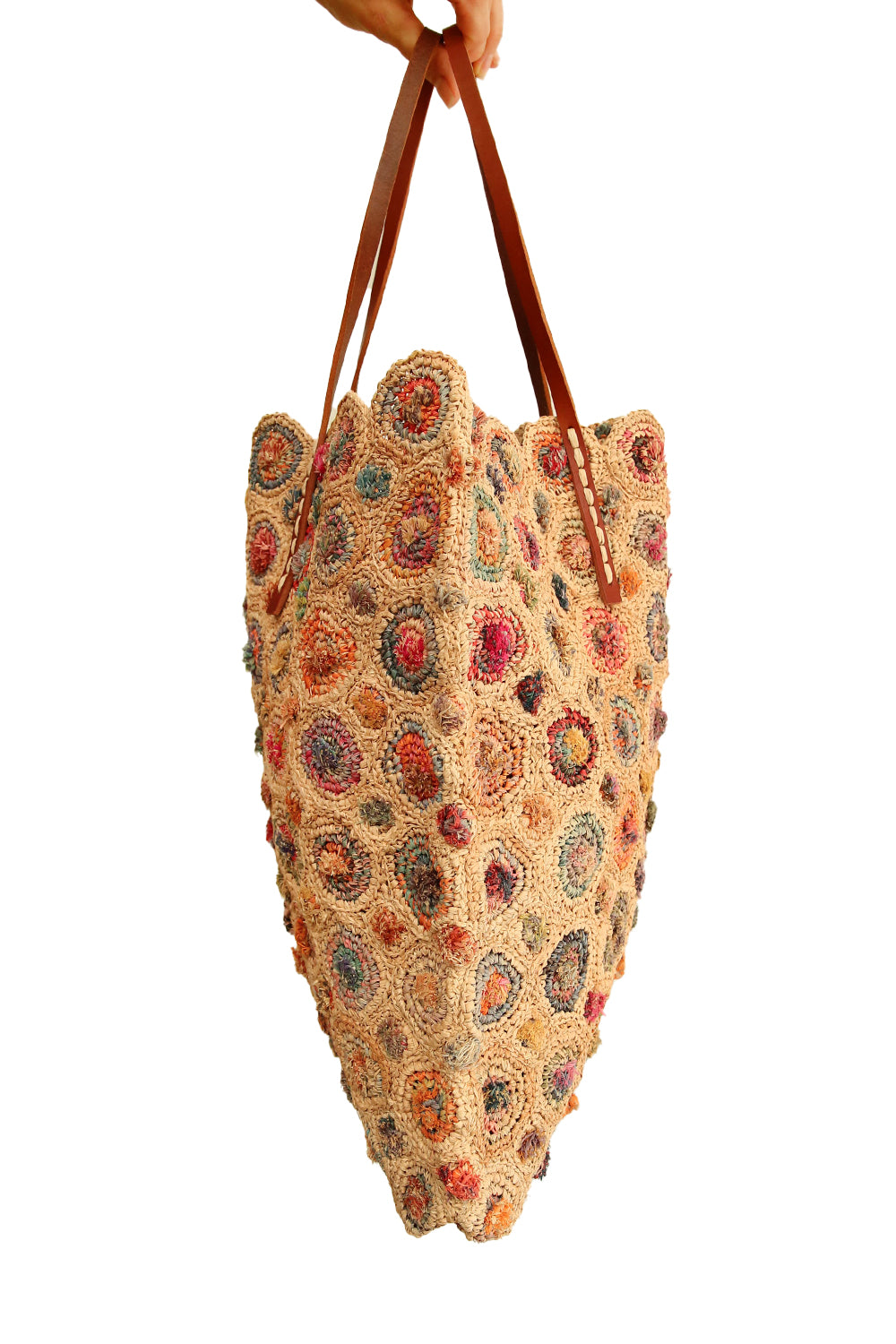 Sophie Digard Raffia Pom Pom Handbag