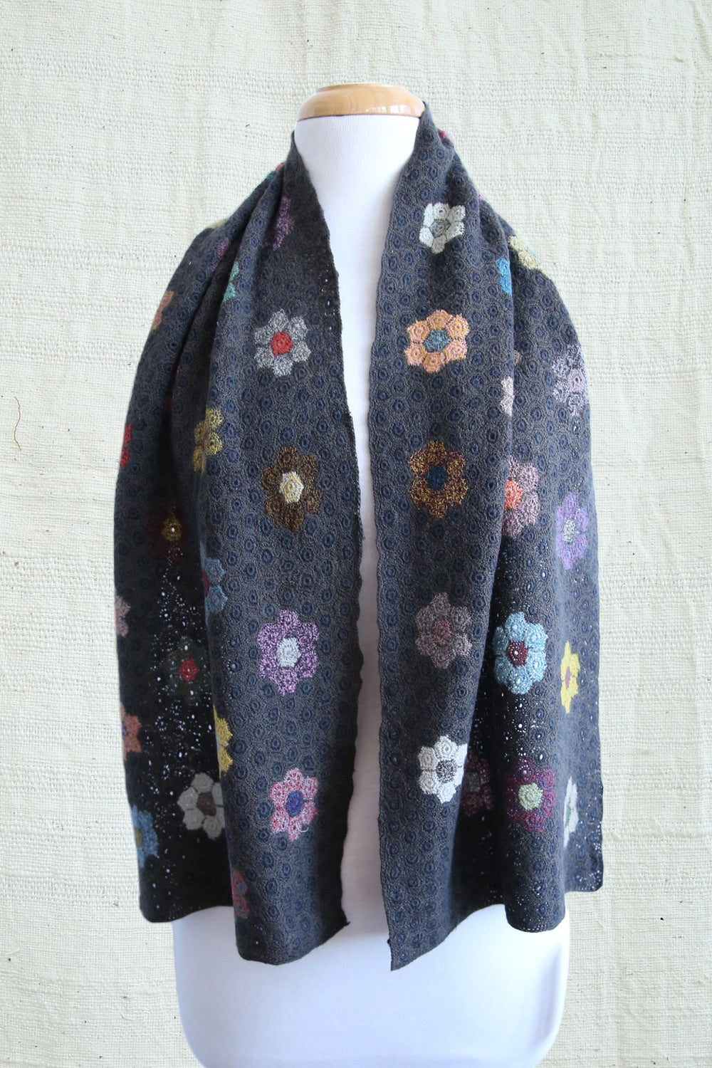 SOPHIE DIGARD LARGE CROCHET SCARF 30 x 135CM