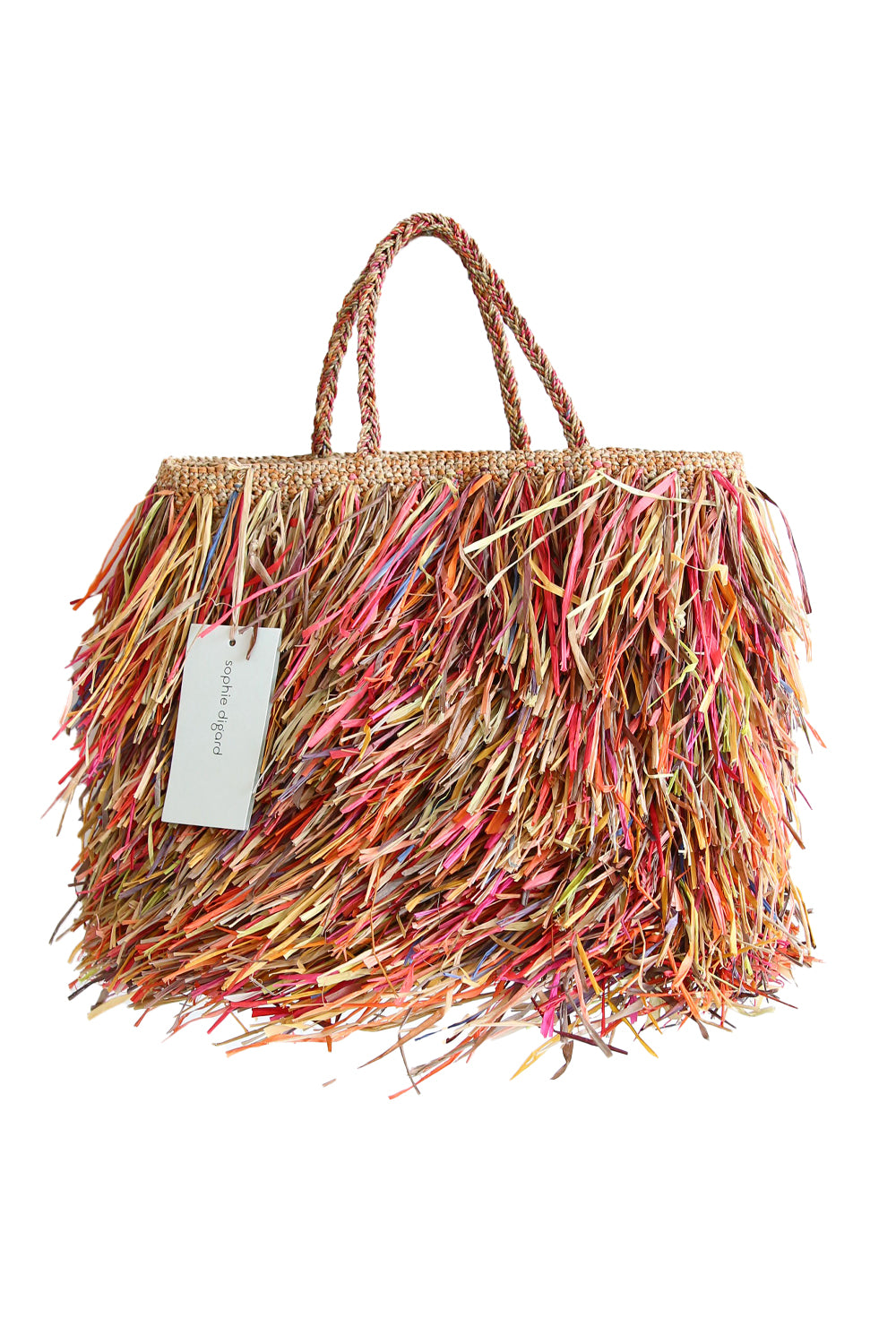 SOPHIE DIGARD SHAGGY FRINGE RAFFIA BAG MULTI