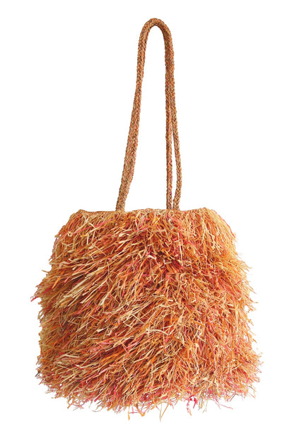 SOPHIE DIGARD SHAGGY FRINGE RAFFIA BAG MULTI XL