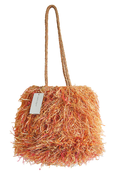 SOPHIE DIGARD SHAGGY FRINGE RAFFIA BAG MULTI XL