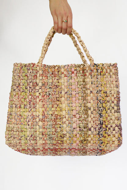 SOPHIE DIGARD CROCHET RAFFIA NATURAL CHECKER BAG
