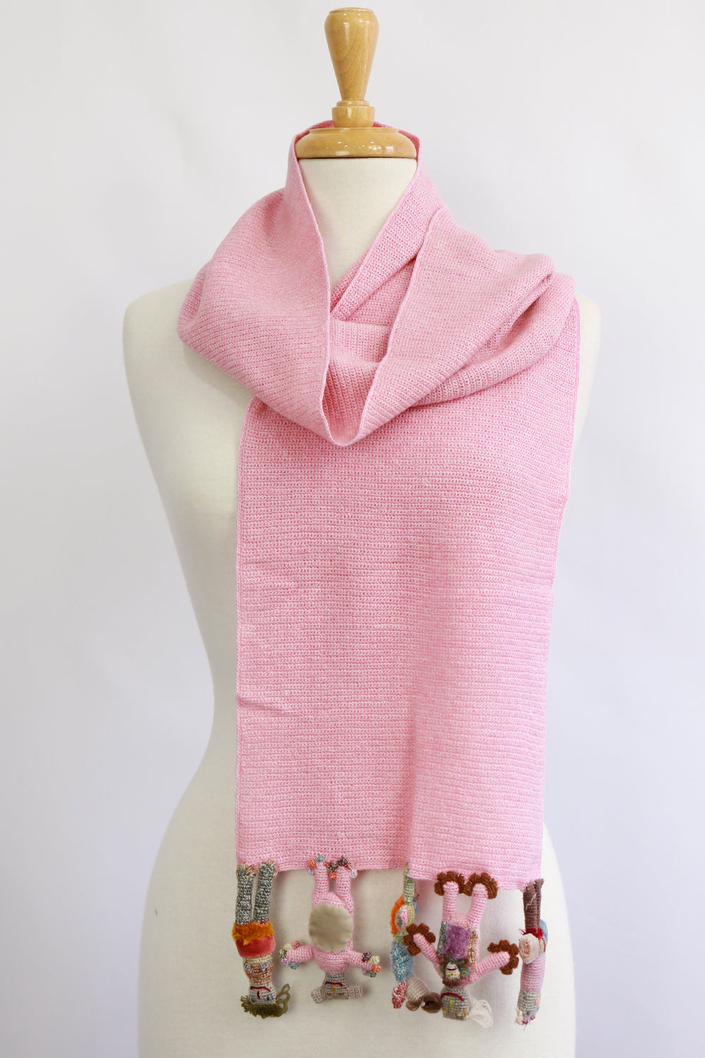 SOPHIE DIGARD GUS &amp; CO CROCHET SCARF PINK