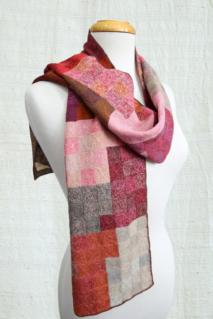 SOPHIE DIGARD PUK CROCHET WOOL SCARF PINK