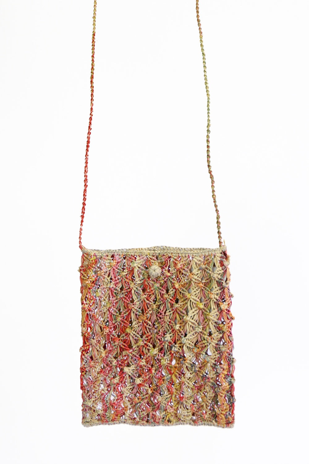 Sophie Digard Open Weave Paint Raffia Crossbody Bag