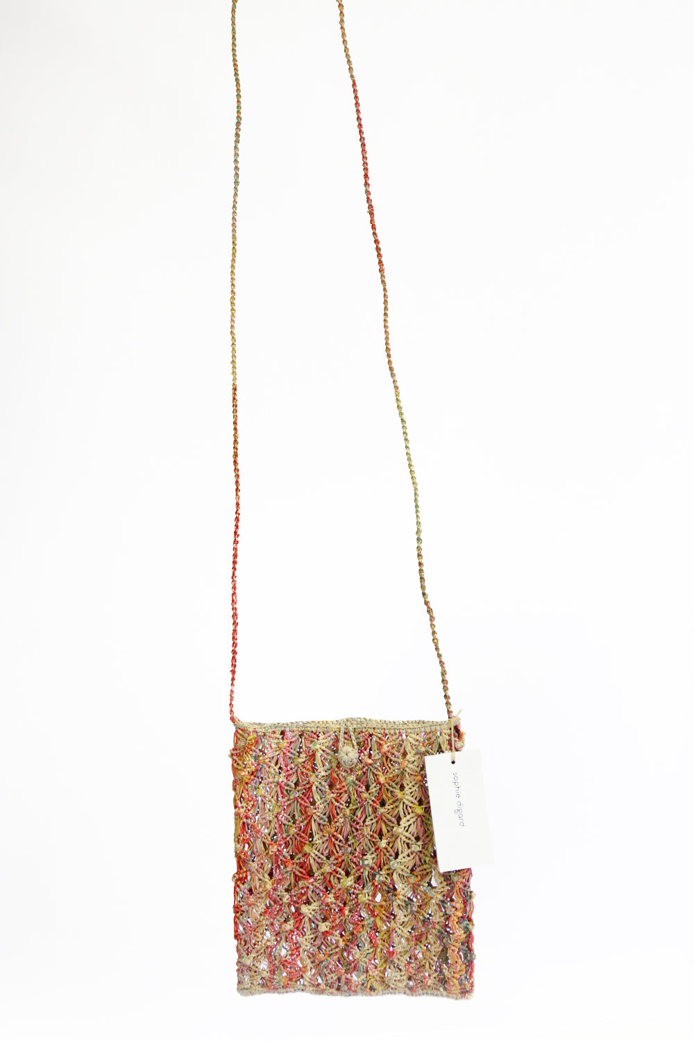 Sophie Digard Open Weave Paint Raffia Crossbody Bag
