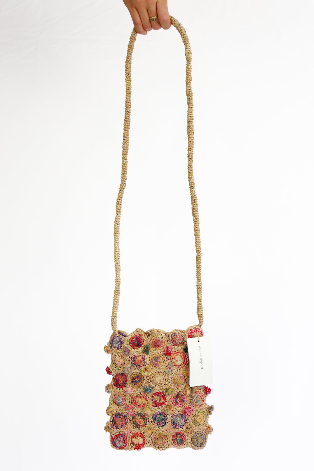 Sophie Digard Flax Paint Raffia Crossbody Bag