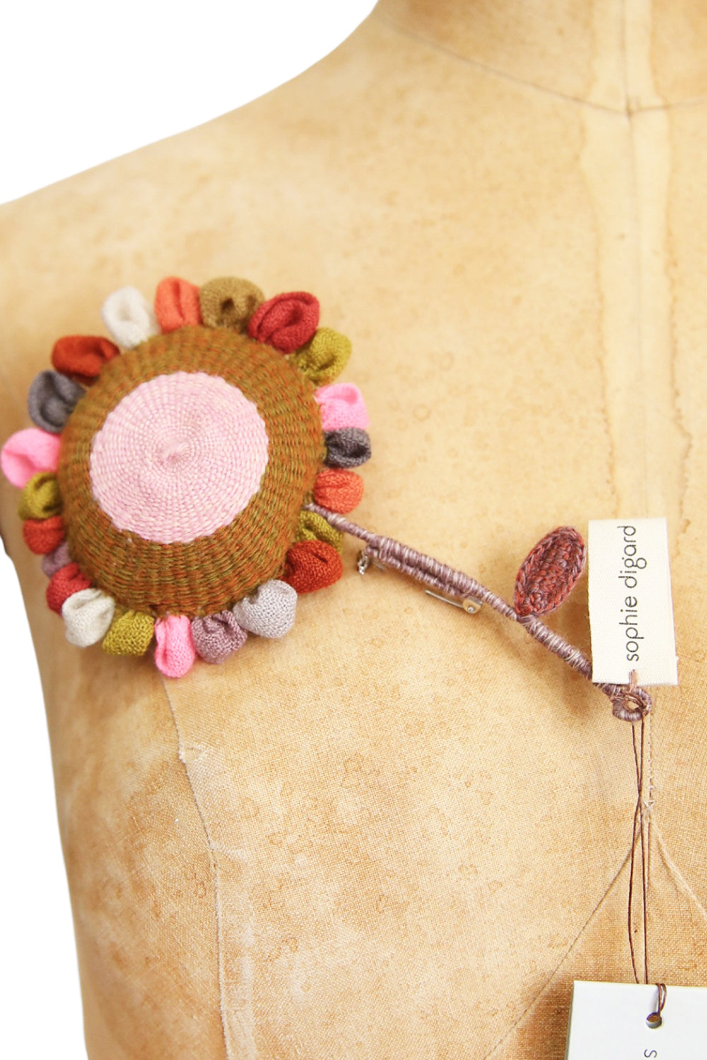 SOPHIE DIGARD OLIVE FLORAL MULTI BROOCH