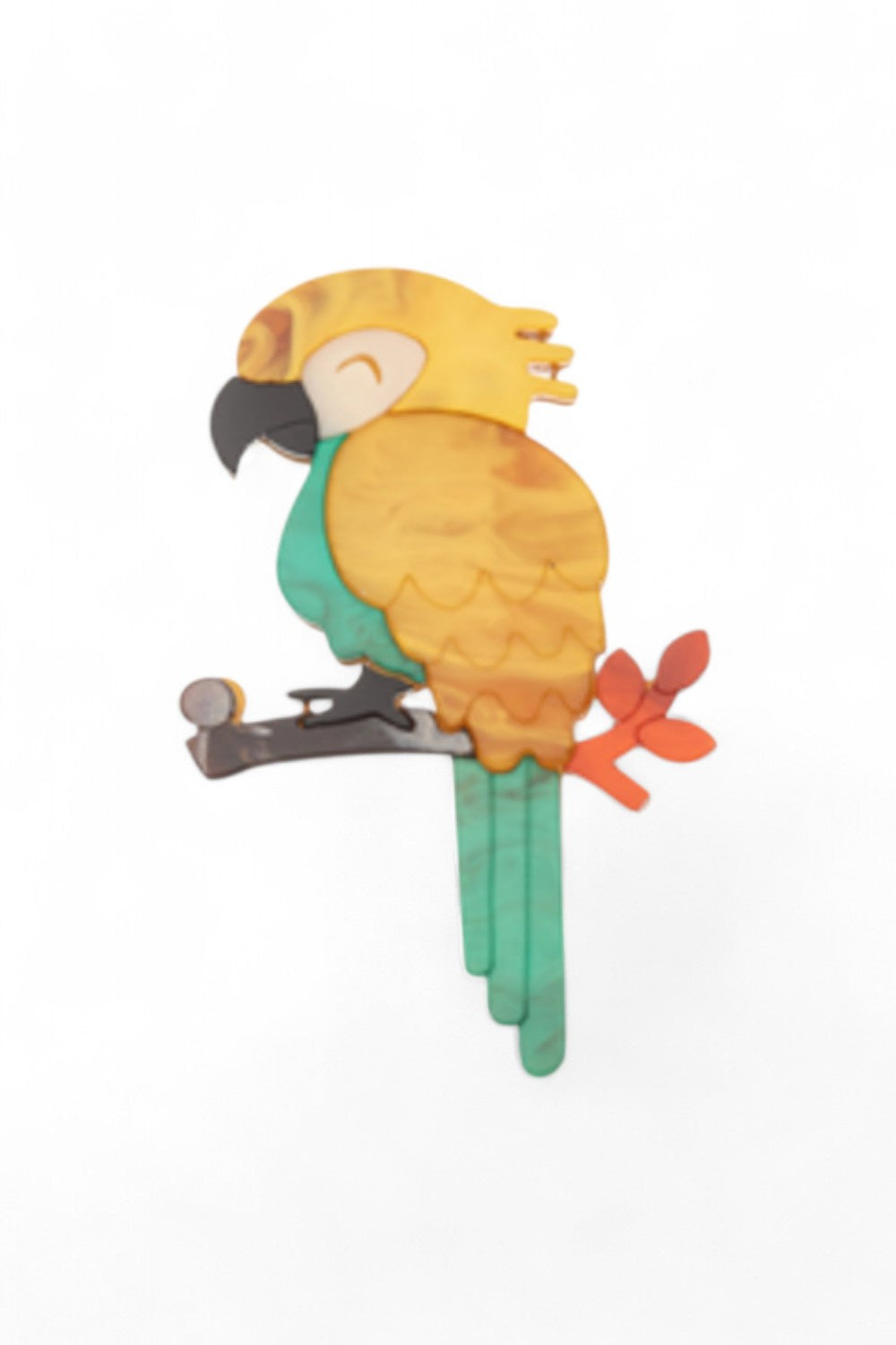 SIA BROOCH MACAW YELLOW/GREEN