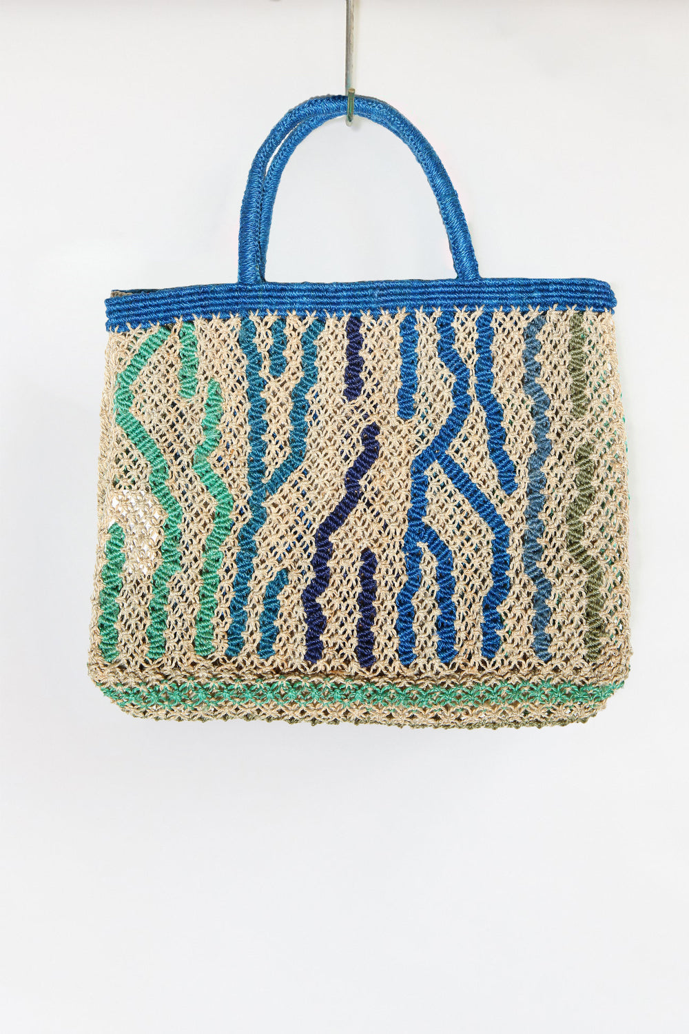 THE JACKSONS LONDON TIGER PRINT BAG BLUE SMALL