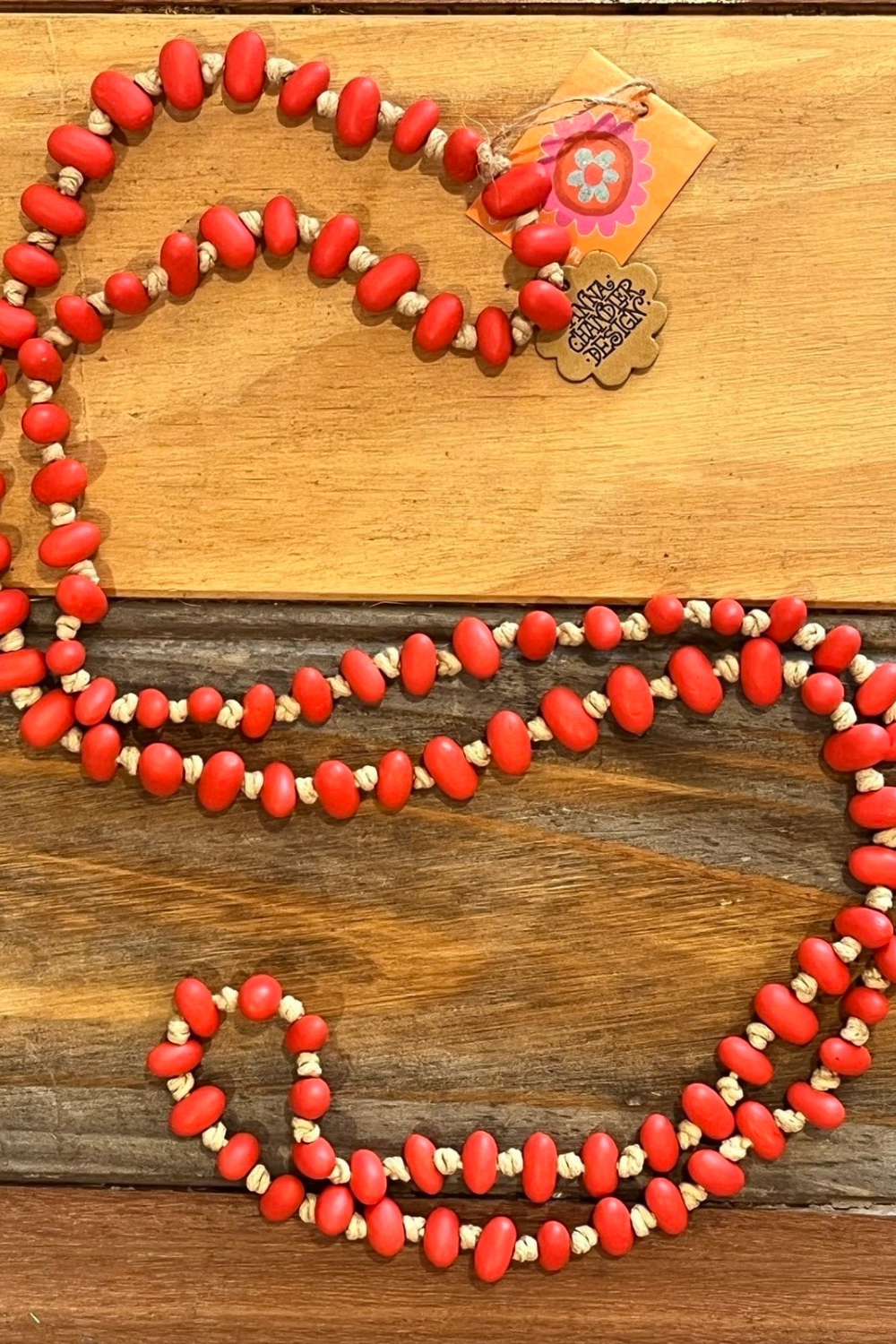 Anna Chandler Jellybean Necklace Orange Red
