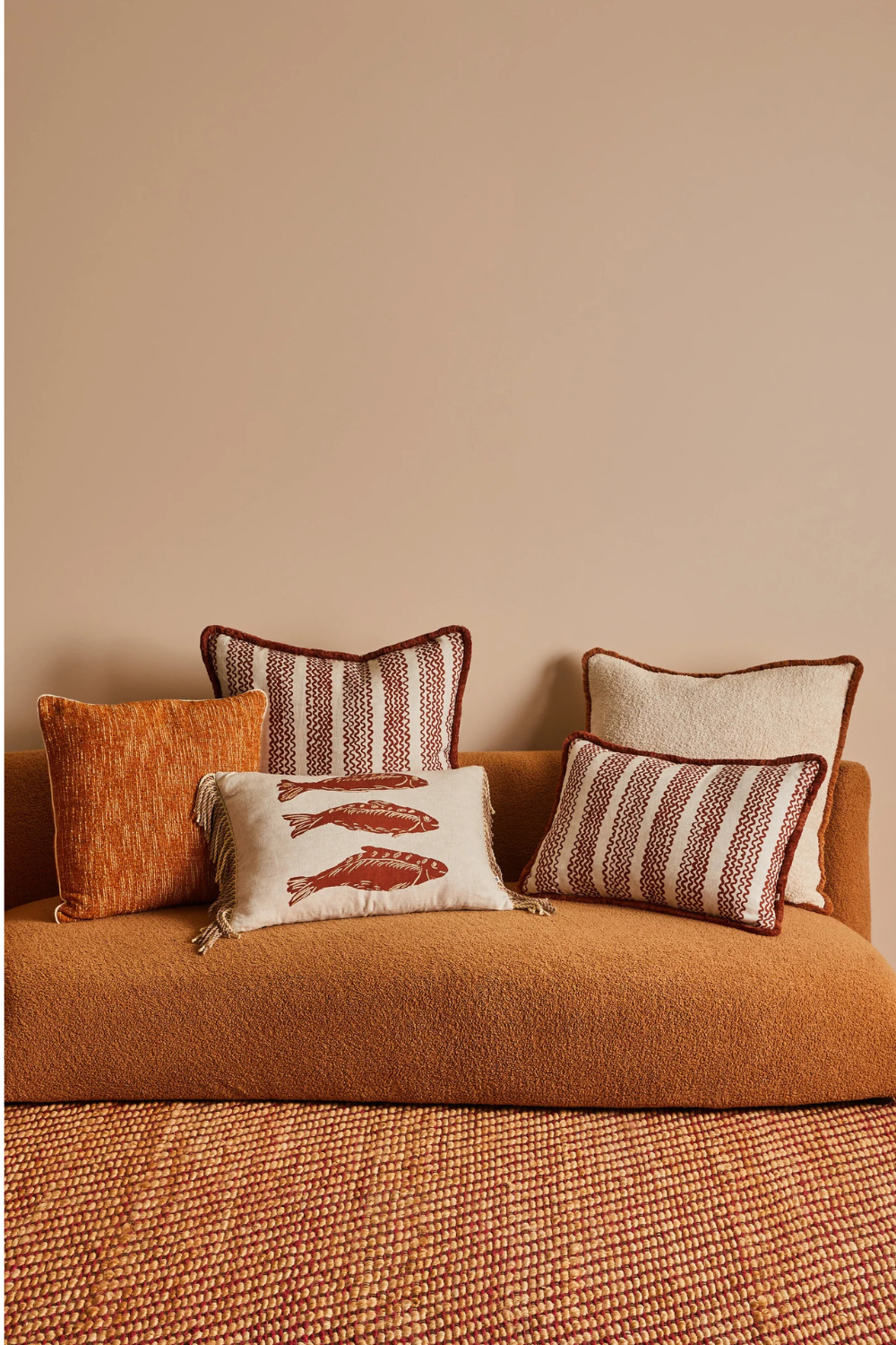 Bonnie and Neil Mini Wave Cocoa 60cm Cushion