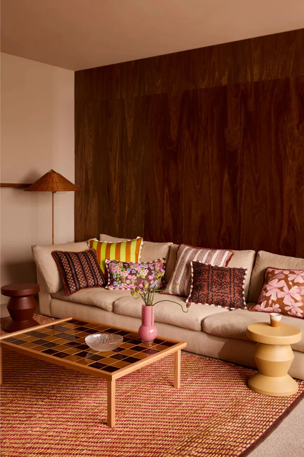 Bonnie and Neil Mini Wave Cocoa 60cm Cushion