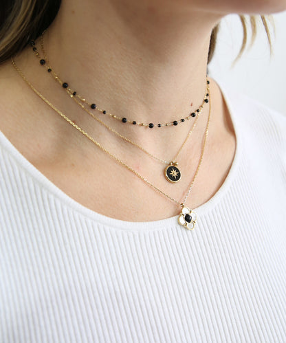 ZAG BIJOUX AMBROSE GOLD NECKLACE BLACK