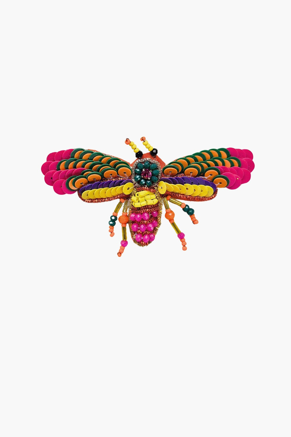 BEADED BROOCH MULTICOLOUR FLY