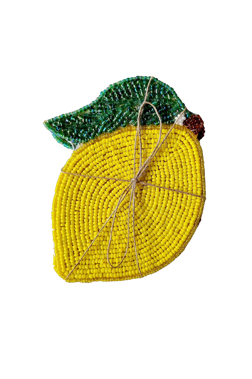 ZODA BEADED COASTER SET LEMON