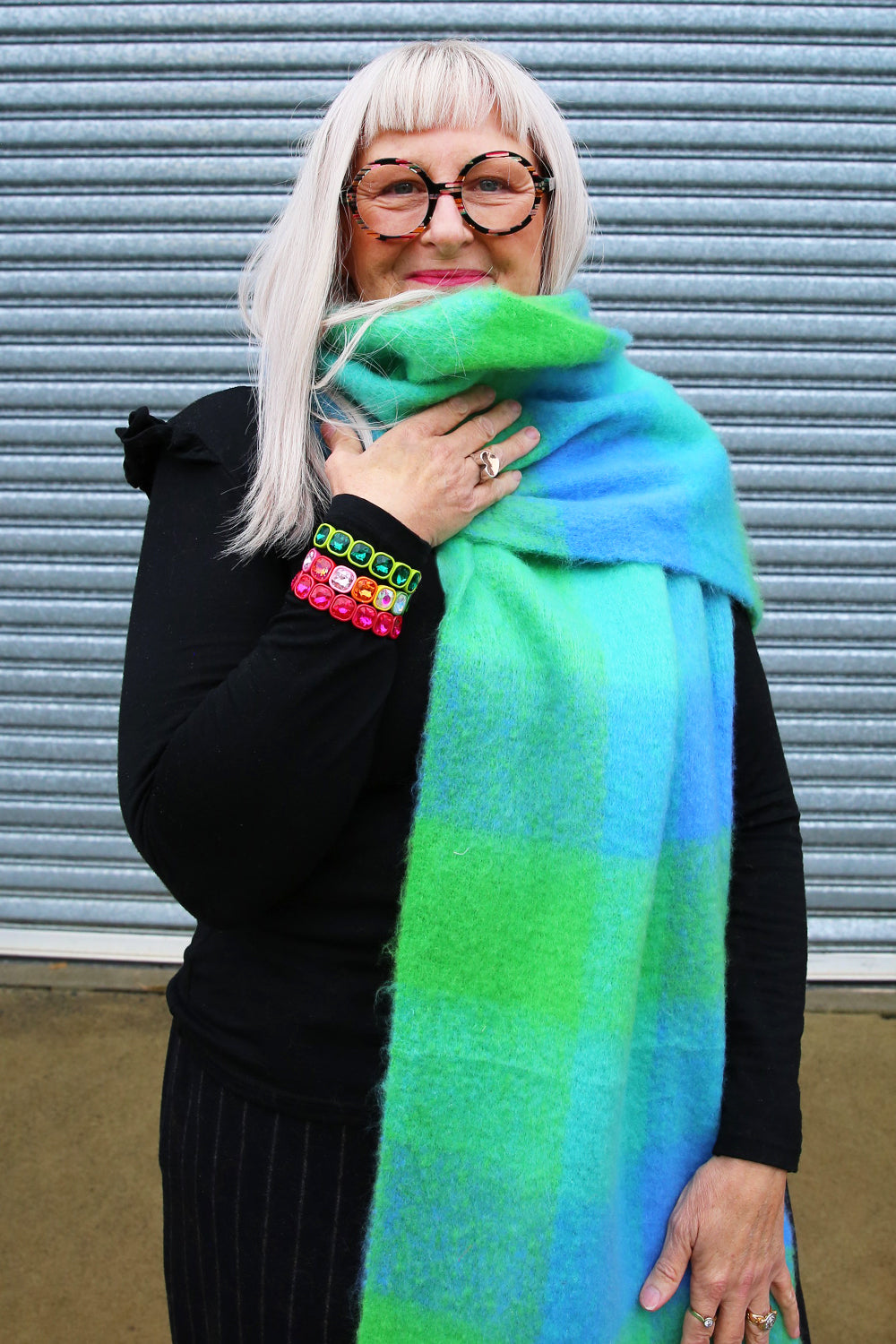 WINTER SCARF BLUE AND GREEN