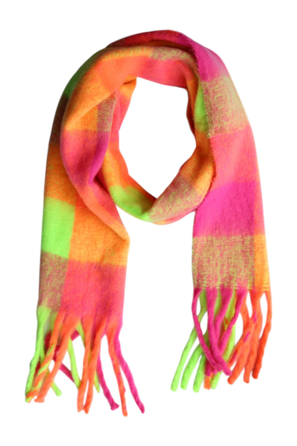 WINTER SCARF ORANGE AND PINK