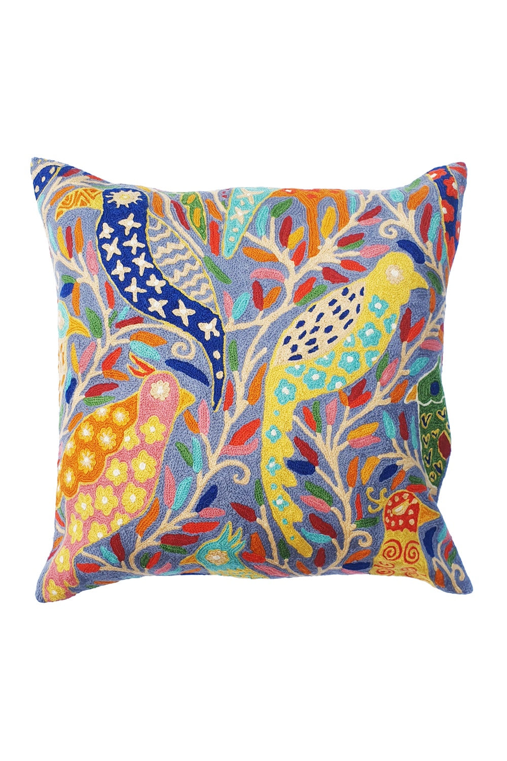 ELIZA PIRO SKY BLUE CHIRPING BIRDS CUSHION COVER 45x45CM
