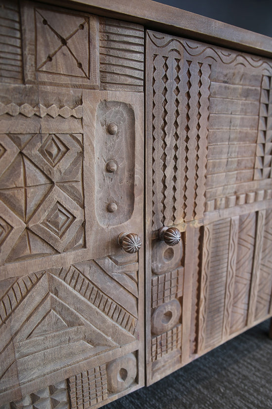 RUBY STAR TRADERS MANGO-WOOD CARVED SIDE BOARD