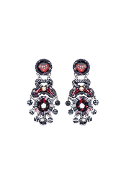 AYALA BAR EARRING RED/BLACK/WHITE