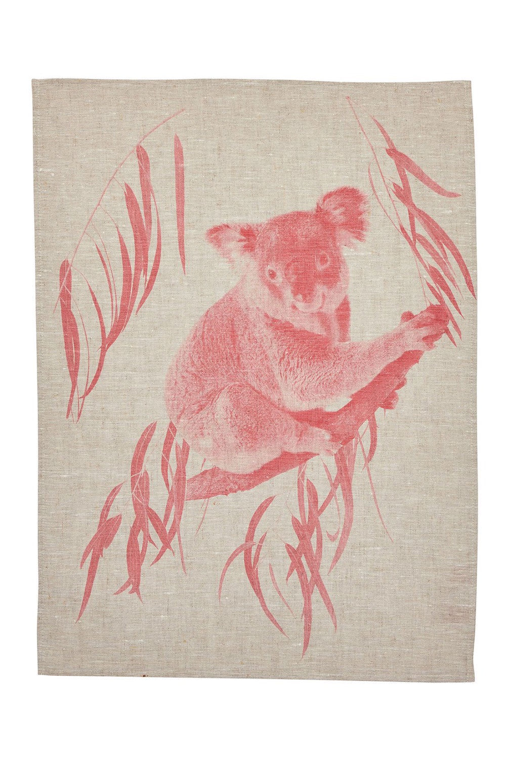 BONNIE AND NEIL TEA TOWEL KOALA GUM PINK