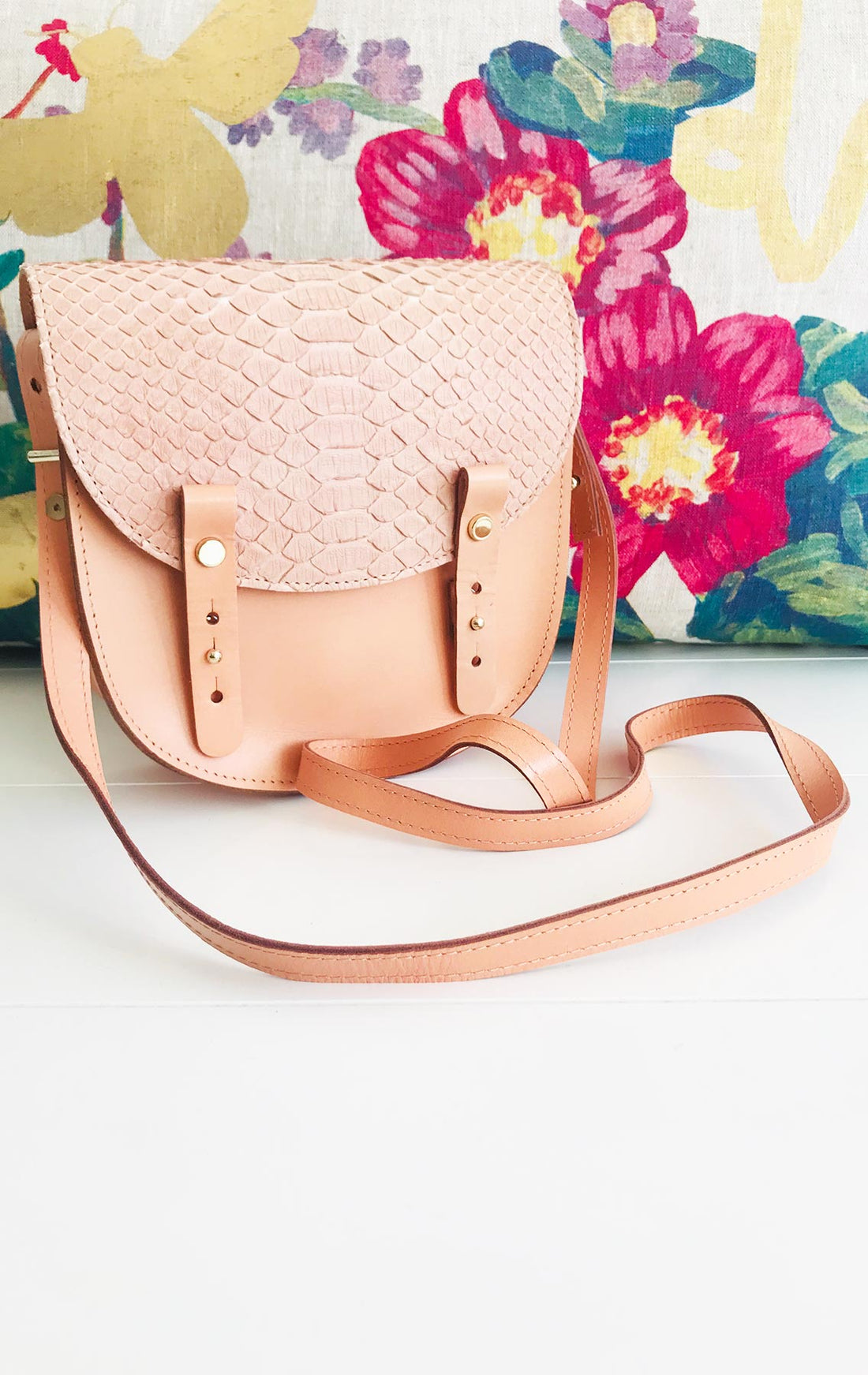 CRAIE MINI LUNE PYTHON PETALE BAG