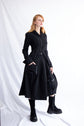 RUNDHOLZ BLACK LABEL BLACK WOOL PANEL SKIRT