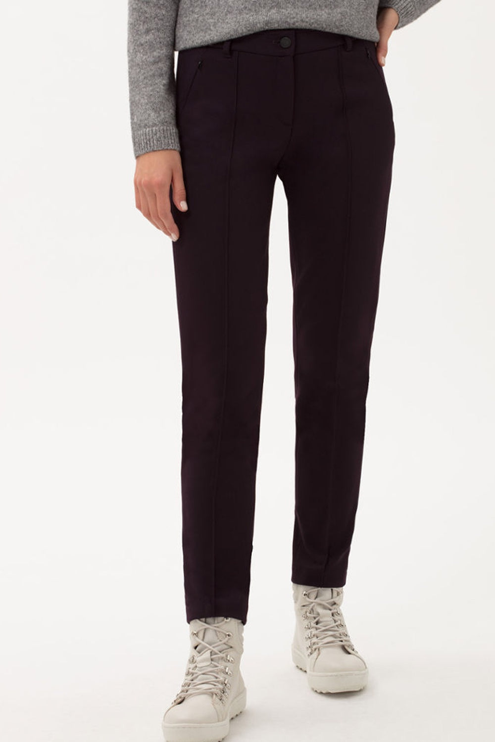 BRAX SIDNEY PONTE PANT AUBERGINE