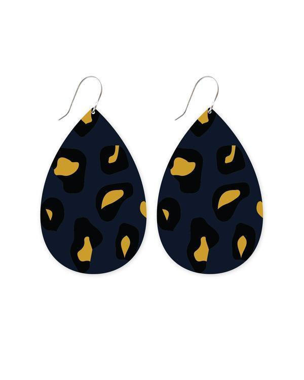 MOE MOE THE BIG TEAR EARRING NAVY ANIMAL