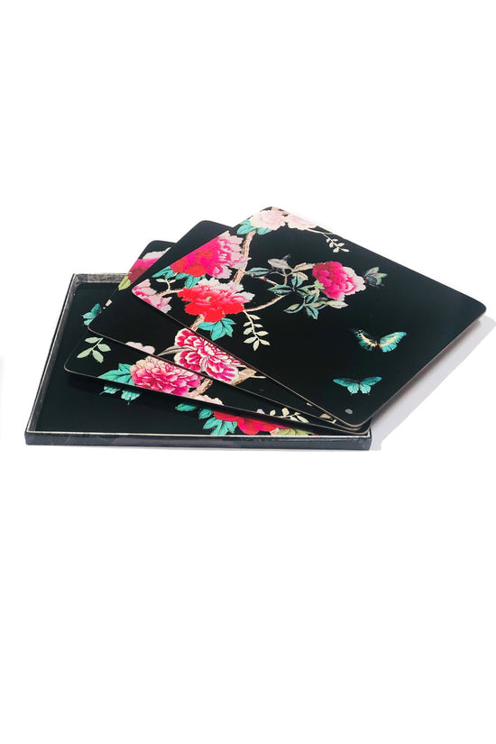 ANNA CHANDLER PLACEMAT SET CHINOISERIE BLACK