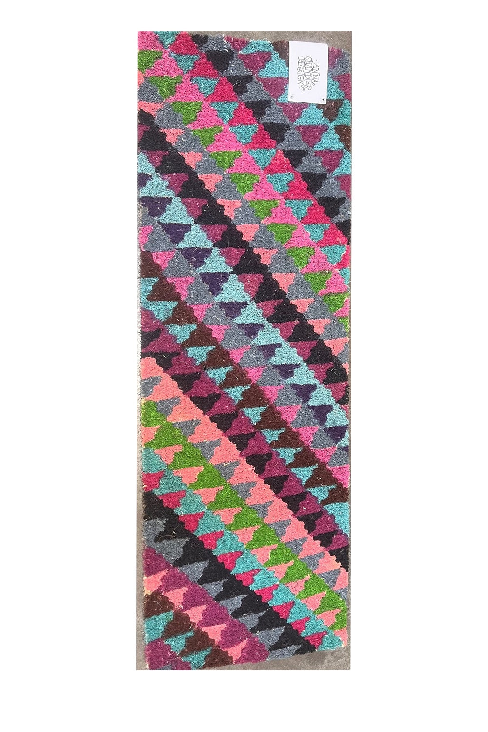 ANNA CHANDLER COIR DOORMAT TRIANGLE PINK LONG