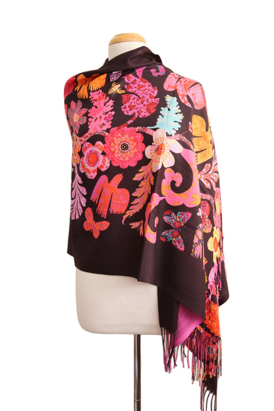 ANNA CHANDLER DOUBLE SIDED WRAP FLORABELLE BLACK